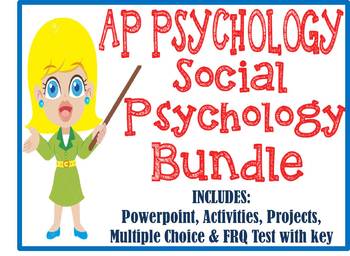 Preview of AP Psychology Social Psychology Unit BUNDLE Activities PowerPoint Test Project