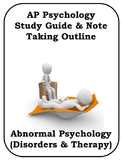 AP Psychology Study Guide Abnormal Psychology (Disorders a