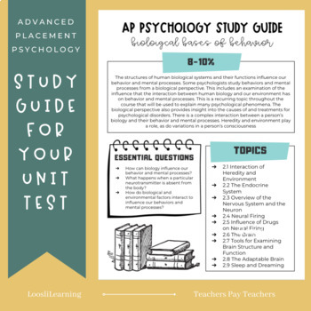 Preview of AP Psychology Study Guide | Biological Bases of Behavior