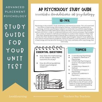 Preview of AP Psychology Study Guide | Scientific Foundations of Psychology