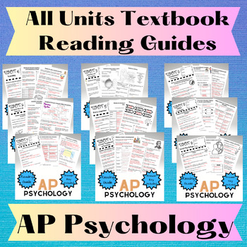 Preview of AP Psychology Textbook Reading Guides Unit 1-9 BUNDLE: Myers 3rd Edition