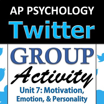 Preview of AP Psychology Twitter Activity - Unit 7 - Motivation, Emotion, & Personality