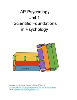 Preview of AP Psychology Unit 1 - Scientific Foundations in Psychology