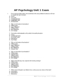 AP Psychology Unit 1 Test