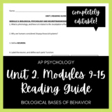 AP Psychology Unit 2, Modules 9-15 Reading Guide