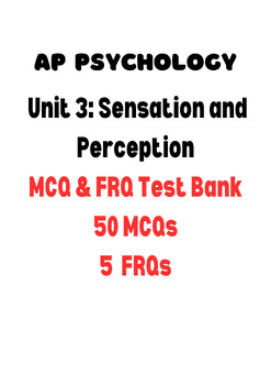 Preview of AP Psychology: Unit 3 FRQ MCQ Test Bank