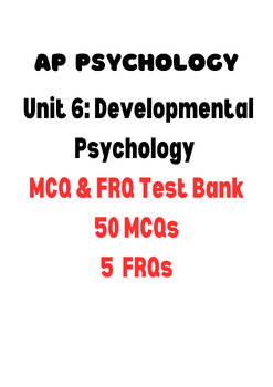 Preview of AP Psychology: Unit 6 FRQ MCQ Test Bank