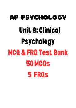 Preview of AP Psychology: Unit 8 FRQ MCQ Test Bank