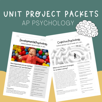 Preview of AP Psychology Unit Project Packets (Recommended Homework Assignments)