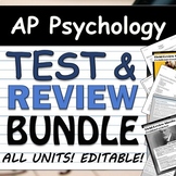 AP Psychology Unit Test & Review BUNDLE! Tests & FRQs EDITABLE! (AP Psych)