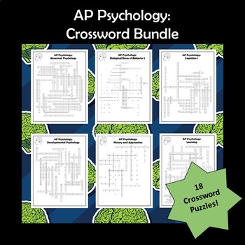 Preview of AP Psychology Vocabulary Crossword Puzzle Bundle