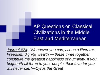 Preview of AP Questions on Classical Civilizations in the Middle East and the Mediterranean