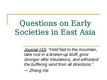 Preview of AP Questions on Early Societies in East Asia