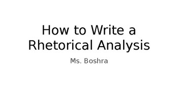 Preview of AP Rhetorical Analysis - English Lang and Comp - How to guide for RA