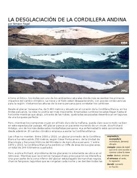 Preview of AP SPANISH: Desafíos / medio ambiente "Desglaciación Andina en Peru" actividades