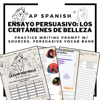 Preview of AP SPANISH ENSAYO PERSUASIVO Práctica: la belleza y la estética
