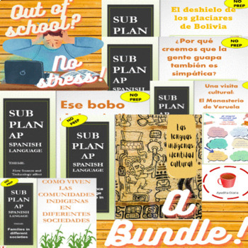 Preview of AP SPANISH LANGUAGE SUB LESSONS: A BUNDLE!