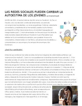 Preview of AP SPANISH: Las identidades: Redes sociales y el autoestima + actividades