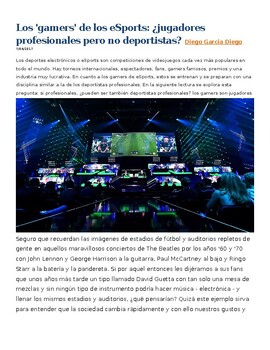 Preview of AP SPANISH: Vida contemporánea ¿Los gamers son deportistas? lectura +actividades