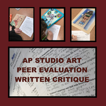 Preview of AP® STUDIO ART Evaluation Peer Grading Rubric High School Art