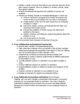 AP Seminar Task 1 Simulation by Miss K English | TpT