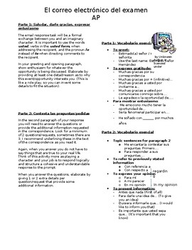 Preview of AP Spanish: Email Reply - Structure and Tips Sheet for Students