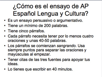 Ap Spanish Ensayo Persuasivo Ensayo Argumentativo Powerpoint In Spanish