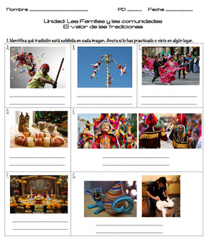 Preview of AP Spanish Familias y Comunidades - Tradiciones y Valores