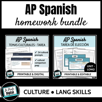 Preview of AP Spanish Homework Bundle - culture and language practice