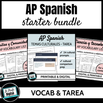 Preview of AP Spanish Language Starter Bundle - vocabulario y tarea