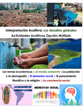 Preview of AP Spanish Listening Activity | Los desafíos globales mundiales | 6 Contextos