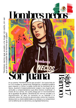Preview of AP Spanish Literature Classroom Poster: "Hombres necios que acusáis" by Sor Juan