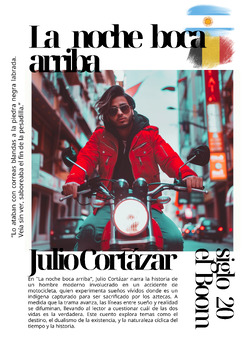 Preview of AP Spanish Literature Classroom Poster: "La noche boca arriba" by Julio Cortázar