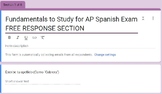 AP Spanish Quick Study for the FREE RESPONSE part of the exam