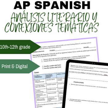 Preview of AP Spanish Thematic Connection & Literary Analysis