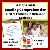 AP Spanish Unit 1  Four Articles about Families + Questions