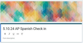 Preview of AP Spanish check in Data collection for teacher from student POV