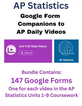 Preview of AP Statistics - 147 Google Form Companions for ALL AP Daily Videos