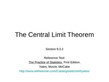 Preview of AP Statistics 09.3.2: The Central Limit Theorem