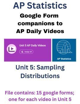 Preview of AP Statistics - AP Daily Videos: Unit 5 Google Form Companions