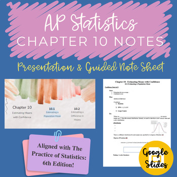 Preview of AP Statistics Chapter 10 Notes Google Slides and Guided Notes