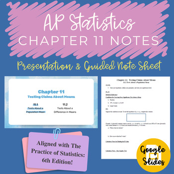Preview of AP Statistics Chapter 11 Notes Google Slides and Guided Notes