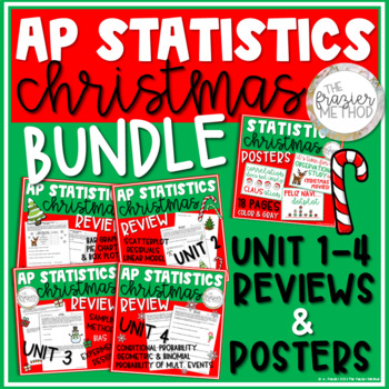 Preview of AP Statistics Christmas Posters & Reviews - Boxplot Scatterplot Probability Bias