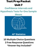 AP Statistics: Confidence Intervals and Hypothesis Tests f