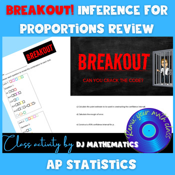 Preview of AP Statistics - Escape Room Breakout Game Inference for Proportions Review