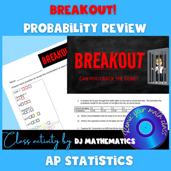 Preview of AP Statistics - Escape Room Breakout Game Probability and Random Variable Review
