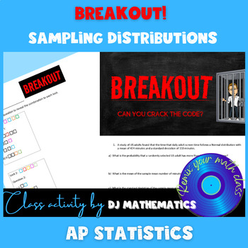 Preview of AP Statistics - Escape Room Breakout Game Sampling Distributions Review