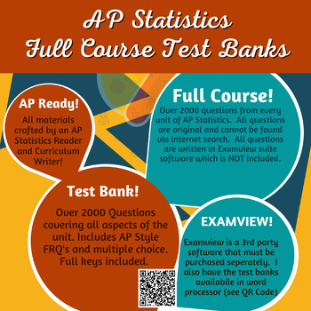 Preview of AP Statistics- Full Course of Test Banks (Examview)