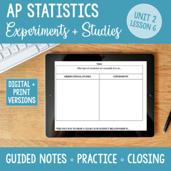 Preview of AP Statistics Full Lesson Experiments vs Observational Studies