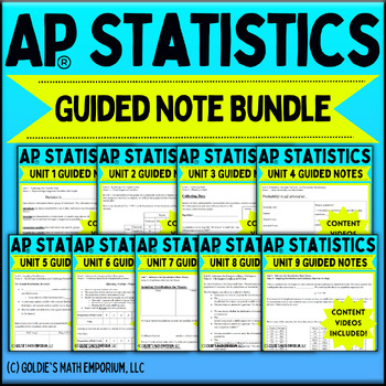 Preview of Goldie’s Guided Note Bundle for AP® Statistics